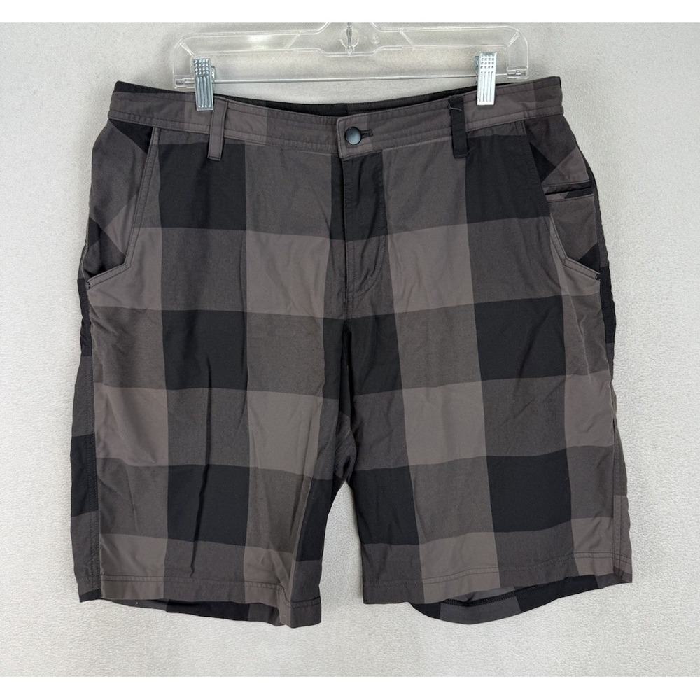 Lululemon Commission Shorts Men's 38 Gray Plaid Chino 10"‎ Inseam Golf Oxford